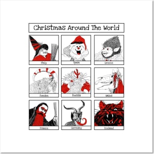 Christmas Characters Around The World Illustrations Posters and Art